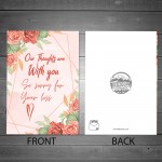 Sorry For You Loss Bereavement In Sympathy Condolences Card