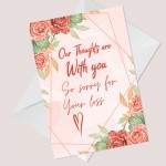 Sorry For You Loss Bereavement In Sympathy Condolences Card