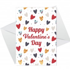 Happy Valentine's Day Card For Girlfriend Wife Cute Hearts