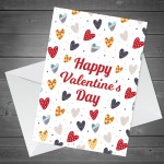 Happy Valentine's Day Card For Girlfriend Wife Cute Hearts