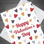 Happy Valentine's Day Card For Girlfriend Wife Cute Hearts