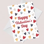 Happy Valentine's Day Card For Girlfriend Wife Cute Hearts
