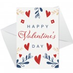 Valentine's Day Card Floral Cute Valentine For Him Her Valentine's Day Card Floral Cute Valentine For Him Her