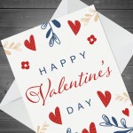 Valentine's Day Card Floral Cute Valentine For Him Her Valentine's Day Card Floral Cute Valentine For Him Her