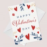 Valentine's Day Card Floral Cute Valentine For Him Her Valentine's Day Card Floral Cute Valentine For Him Her