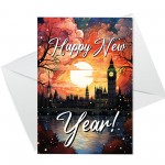 Happy New Year Greetings Card For Family Friends Neighbours