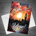 Happy New Year Greetings Card For Family Friends Neighbours