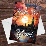 Happy New Year Greetings Card For Family Friends Neighbours
