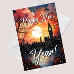 Happy New Year Greetings Card For Family Friends Neighbours