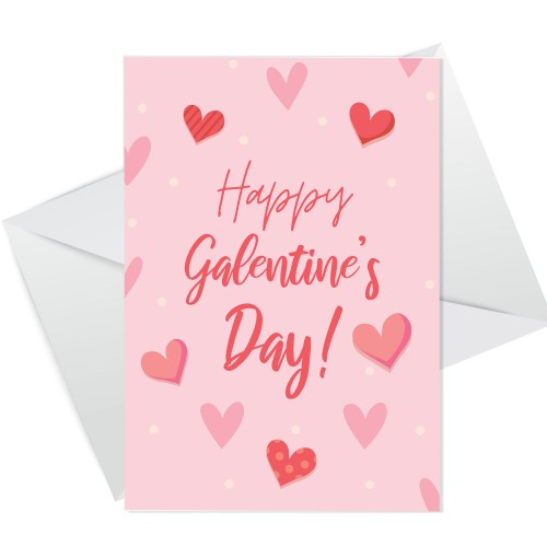 Galentine's Card Pastel Love Hearts Valentine's Card For Her