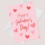 Galentine's Card Pastel Love Hearts Valentine's Card For Her