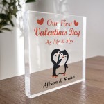 Personalised 1st Valentines As Mr And Mrs Plaque Gift For Wufe