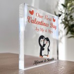 Personalised 1st Valentines As Mr And Mrs Plaque Gift For Wufe