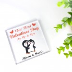 Personalised 1st Valentines As Mr And Mrs Plaque Gift For Wufe