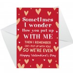 Funny Anniversary Valentines Day Birthday Card for Him Husband