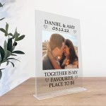 Personalised Anniversary Photo Plaque Gift For Boyfriend Her