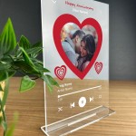 Personalised Happy Anniversary Song Plaque Gift For Couples