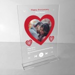 Personalised Happy Anniversary Song Plaque Gift For Couples