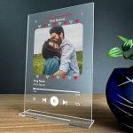 Anniversary Personalised Song Plaque Gift For Couples Him Her