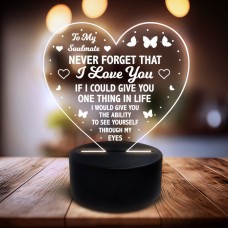 My Soulmate Gift for Him Her I Love You LED Light Birthday