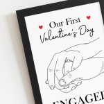 1st First Valentines Day Engaged Framed Print Gift For Couple