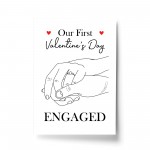 1st First Valentines Day Engaged Print Gift For Couple 
