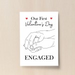 1st First Valentines Day Engaged Print Gift For Couple 