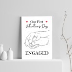 1st First Valentines Day Engaged Print Gift For Couple 