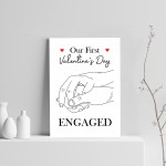 1st First Valentines Day Engaged Print Gift For Couple 