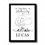 1st First Valentines Day Married Framed Print Gift For Couple