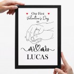 1st First Valentines Day Married Framed Print Gift For Couple