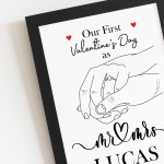 1st First Valentines Day Married Framed Print Gift For Couple