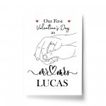 1st First Valentines Day Married Personalised Print Couple Gift