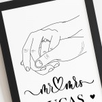 Personalised Couple Gift Mr And Mrs Gift Framed Print Wedding