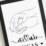 Personalised Couple Gift Mr And Mrs Gift Framed Print Wedding