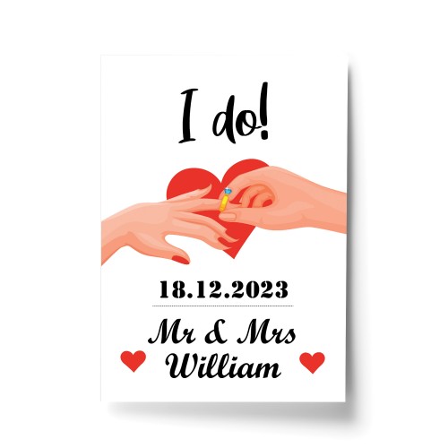 Personalised I Do Gifts Wedding Day Gift For Couple Print