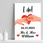 Personalised I Do Gifts Wedding Day Gift For Couple Print