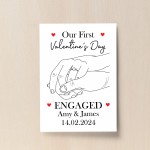 1st Valentines Day Engaged Personalised Print Gifts for Him Her