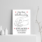 1st Valentines Day Engaged Personalised Print Gifts for Him Her