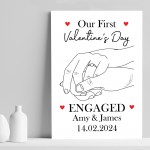 1st Valentines Day Engaged Personalised Print Gifts for Him Her