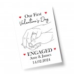 1st Valentines Day Engaged Personalised Print Gifts for Him Her