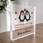 PERSONALISED Penguin Couple Gift for Her Him Valentines Day Gift