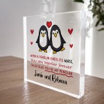 PERSONALISED Penguin Couple Gift for Her Him Valentines Day Gift