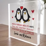 PERSONALISED Penguin Couple Gift for Her Him Valentines Day Gift
