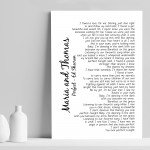 Wedding Anniversary Gifts Personalised Wedding Song Print Gift