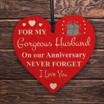 Husband Anniversary Husband Gifts From Wife Wooden Hanging Heart