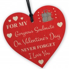 Valentines Day Gift Him Her Wood Heart Soulmate Gift Boyfriend