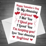 Girlfriend Valentines Day Card From Boyfriend Greetings Card
