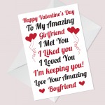 Girlfriend Valentines Day Card From Boyfriend Greetings Card