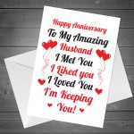 Anniversary Card For Husband Anniversary Cards For Him Thank You